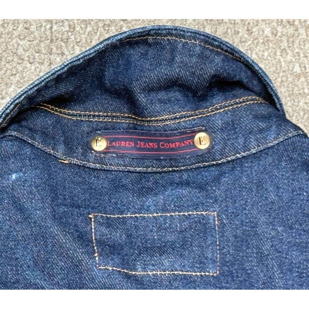 Lauren Jeans Co. Ralph Lauren Women's Vtg Fireman Clasp Denim Jacket Size 2X - Picture 11 of 11